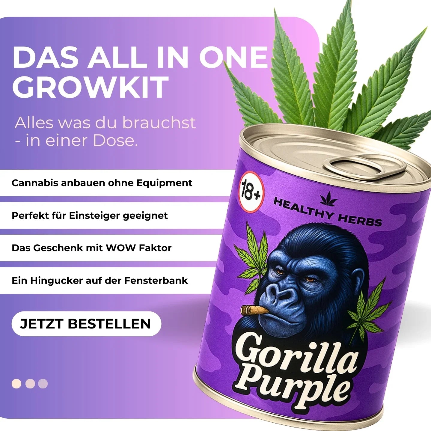 Cannabis Growkit mit Samen, Erde & Seramis